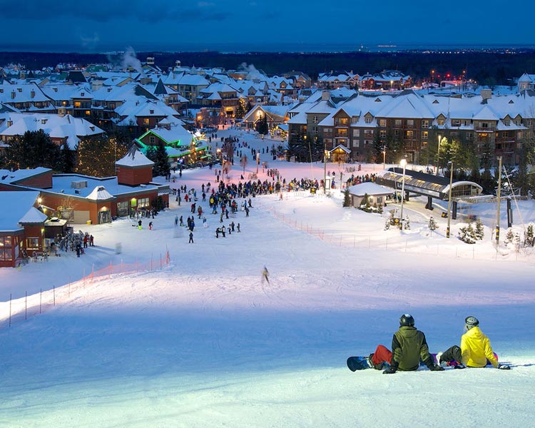 Ski Village at night