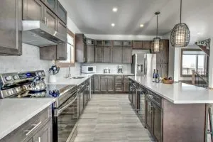 large kitchen in a large group chalet rental